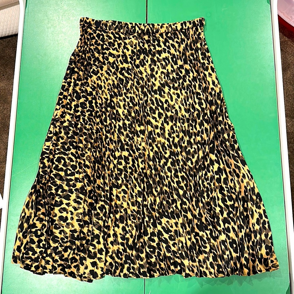 Nordstrom Cheetah Midi Skirt (Lg)